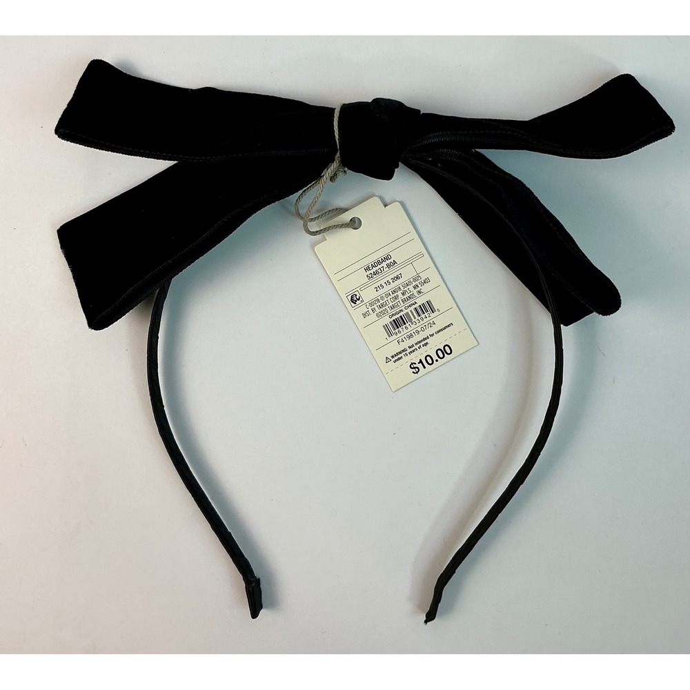 2 Velvet Bow‎ Headband Black Hair Accessory Elegant Party Headband Fashion Bow